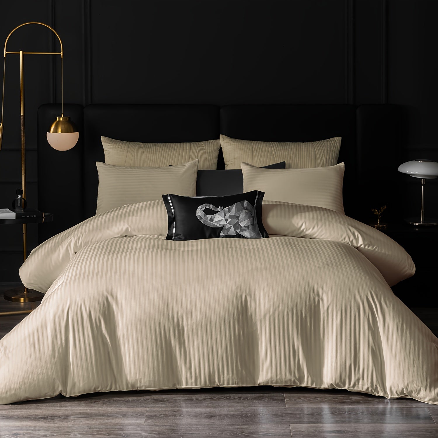 Satin Bettbezug 100% 300T – Weicher Atmungsaktiver Deckenbezug mit Streifenmuster für Schlafzimmer