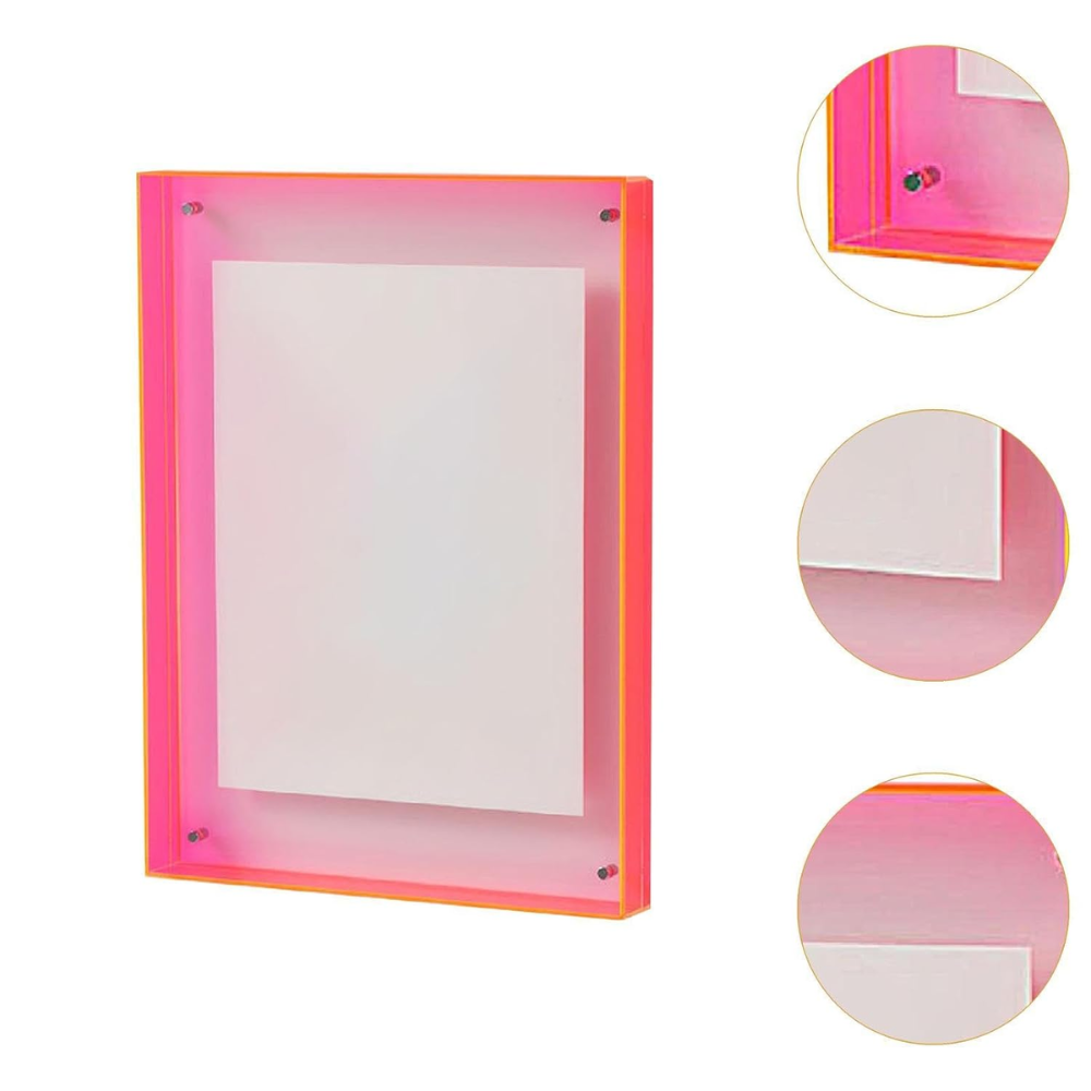 Moderner Acryl Bilderrahmen zum Aufhängen Transparenter Fotohalter für Wanddeko Wohnzimmer Schlafzimmer
