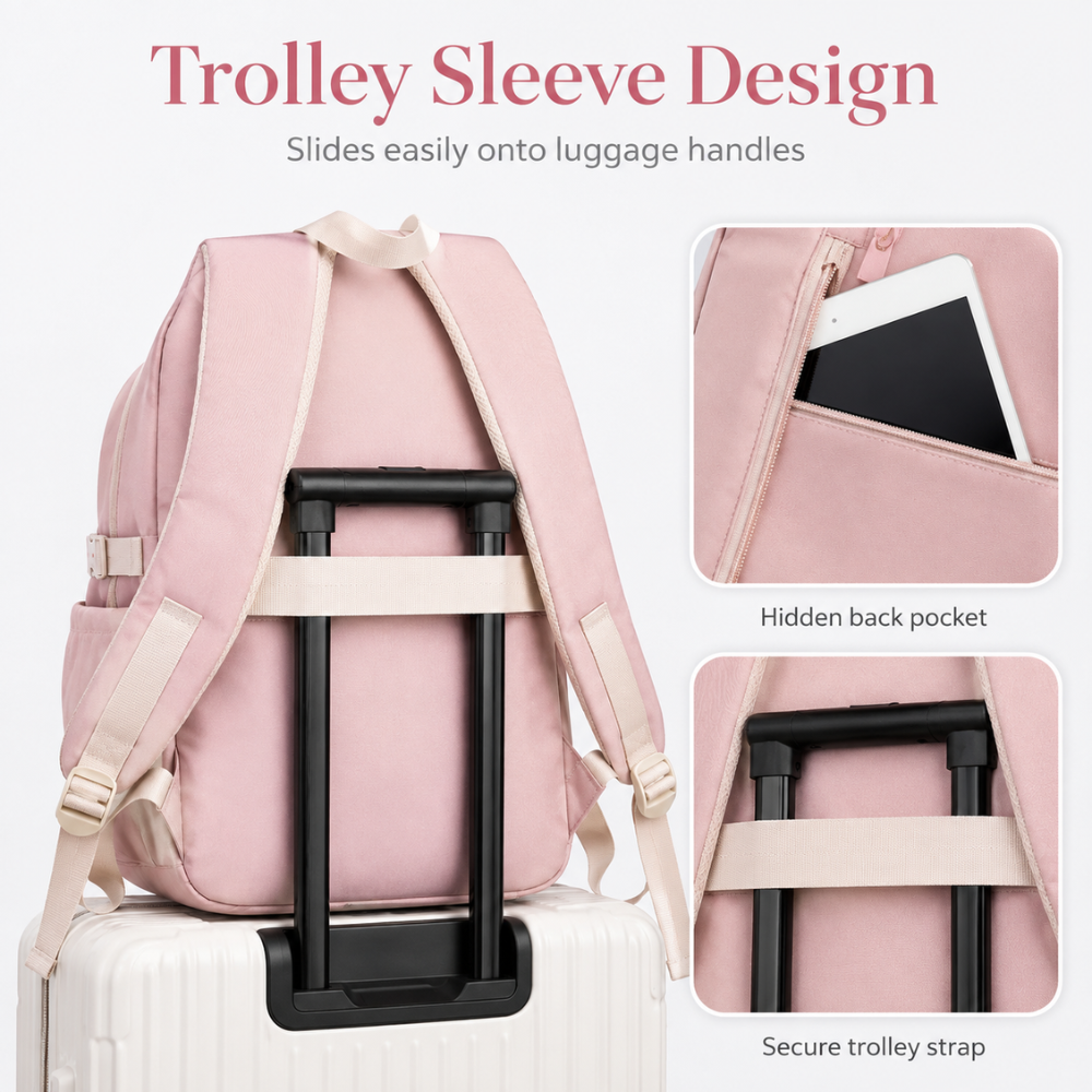 Kawaii Schulrucksack mit mehreren Fächern & Mini-Tasche – Leichter großer Rucksack für Schule, Uni & Reisen
