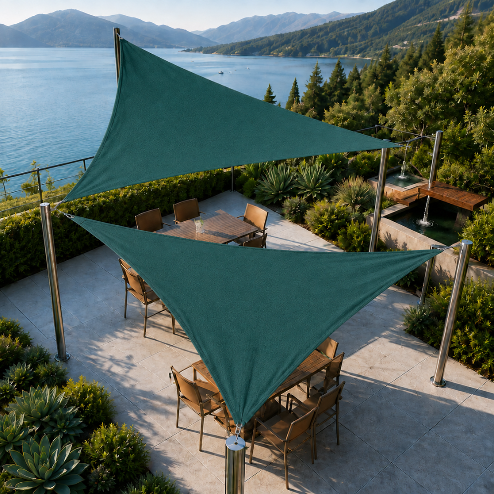 Dreieckiges Sonnensegel 300D Oxford-Gewebe – Robust & UV-Beständig – für Terrasse & Garten