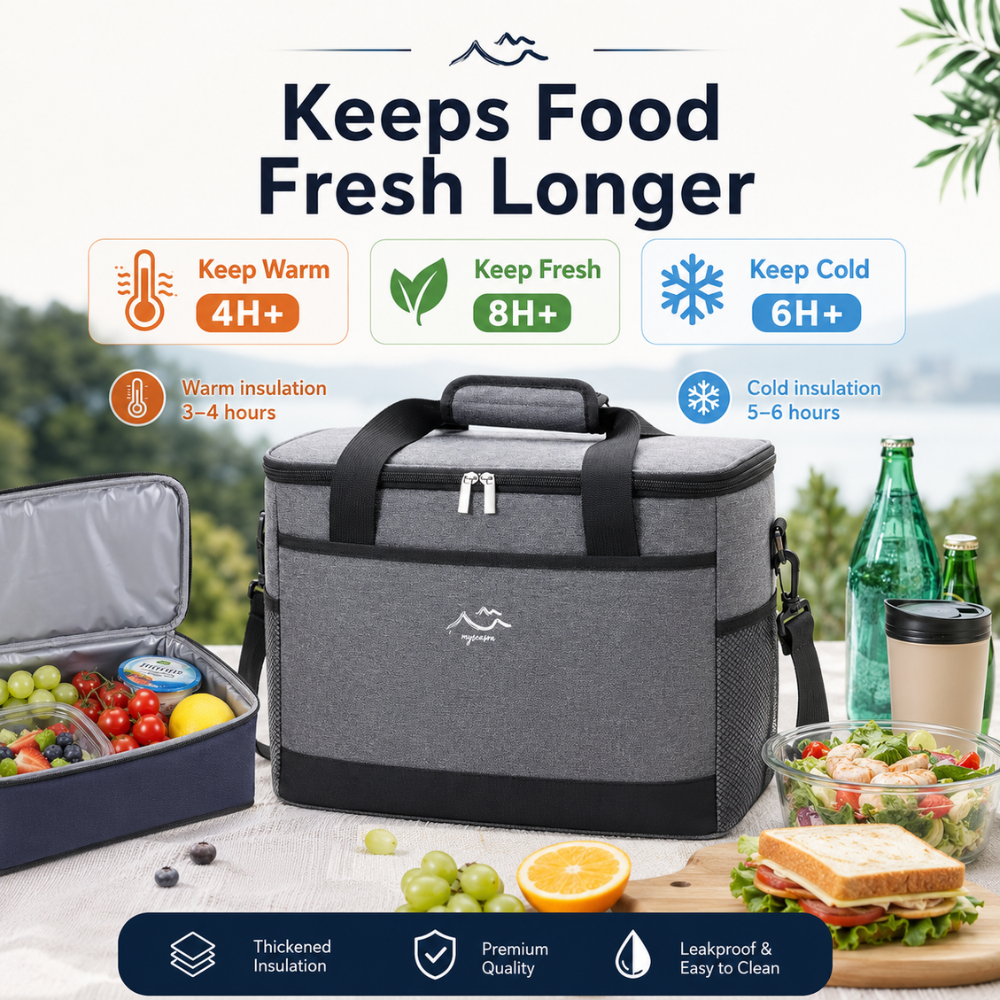 Thermotasche aus Oxford-Stoff Isolierte Picknicktasche mit Tragegriff und Schultergurt für Arbeit Outdoor Camping