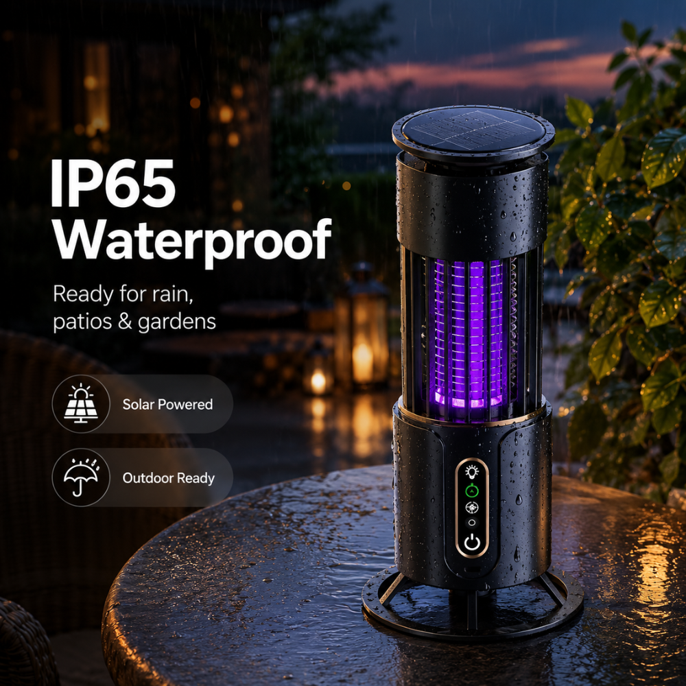 Wiederaufladbare Mückenlampe 2-in-1 – Elektrische UV Insektenfalle mit Nachtlicht für Camping, Balkon & Zuhause