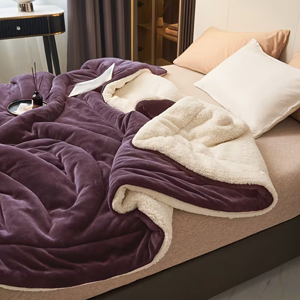 Sherpa-Decke mit Flanell-Oberseite 100x150 bis 200x230 cm – Wärmende Wohndecke in zwölf Farben