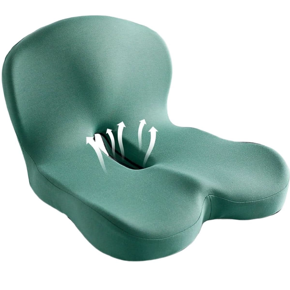 Orthopädisches Sitzkissen für bessere Haltung - Rutschfester Memory-Schaum Kissen für Stühle