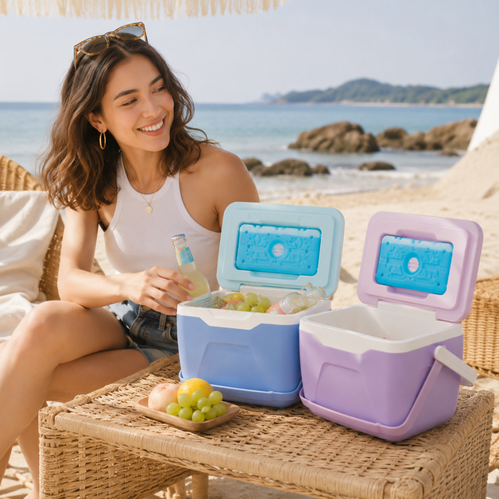 Tragbare 5,5L Mini-Kühlbox | Leichte Outdoor-Kühlbox mit Kühlakku für Camping, Picknick & Auto