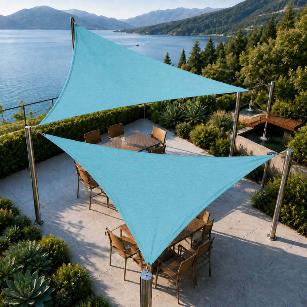 Dreieckiges Sonnensegel 300D Oxford-Gewebe – Robust & UV-Beständig – für Terrasse & Garten
