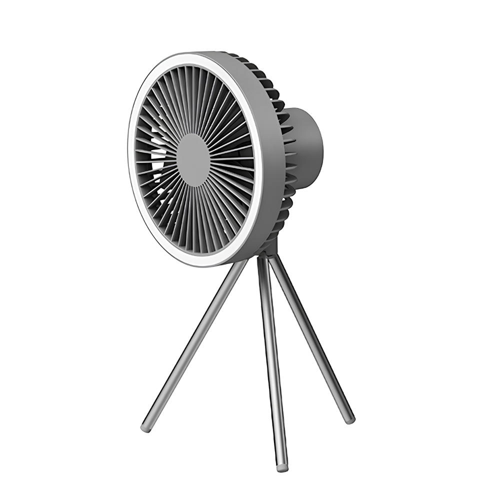 Camping Ventilator mit LED Licht USB Akku Powerbank Hängend oder mit Stativ für Zelt Outdoor