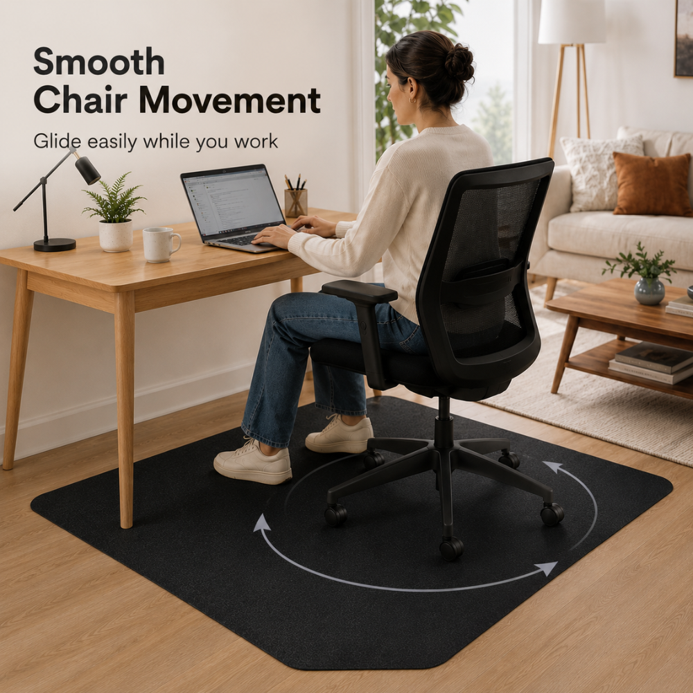 Bürostuhlmatte 90 x 120 cm – Rutschfeste Bodenschutzmatte für Bürostuhl, Gamingstuhl & Homeoffice