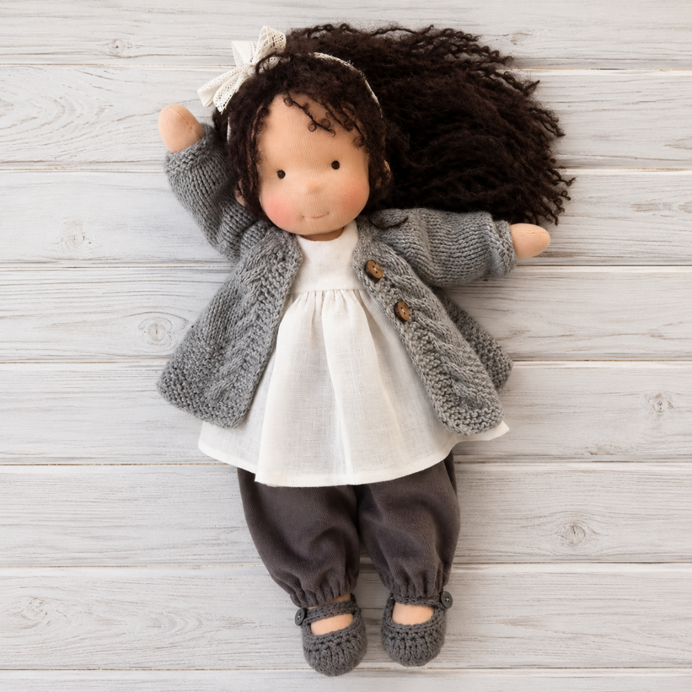 Waldorf-inspirierte Stoffpuppe 30 cm für Kinder Weiche Ragdoll Kuschelpuppe zum Spielen und Dekorieren