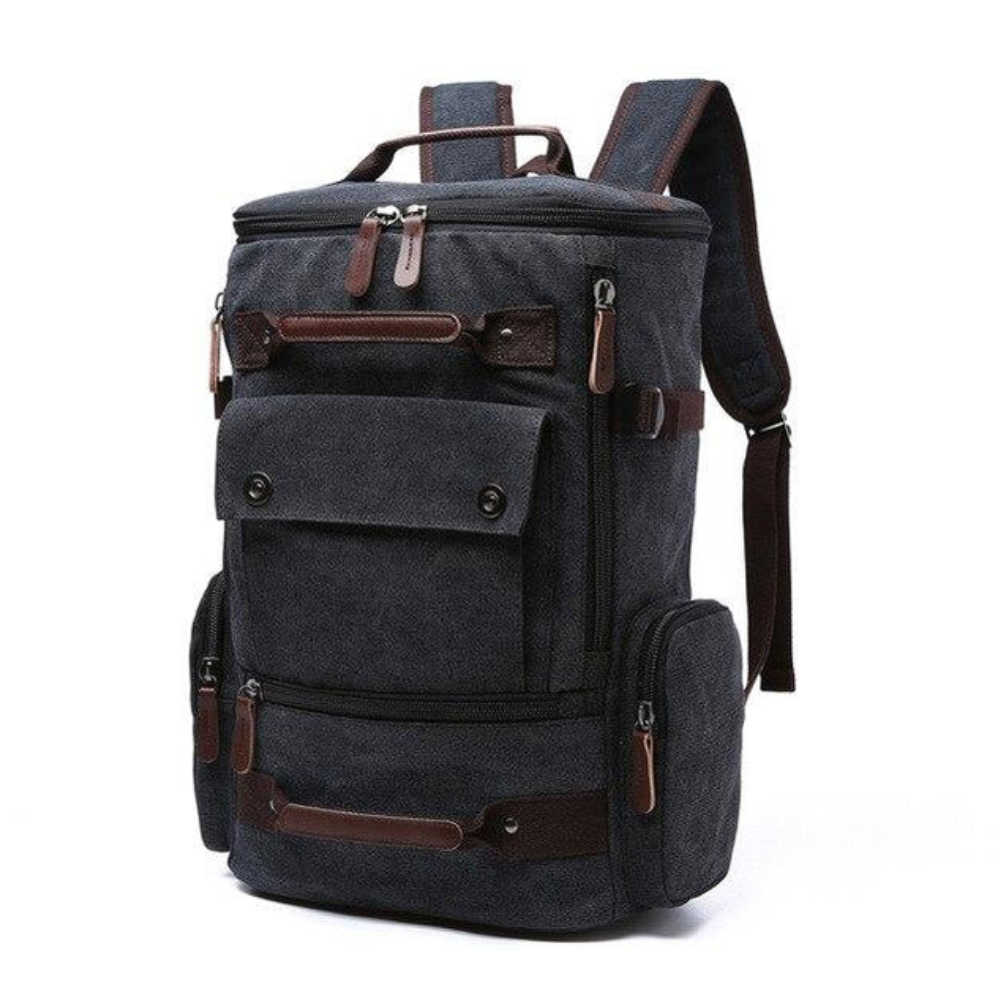 Garnet Großer Canvas Rucksack Vintage - Wasserabweisender Reiserucksack mit Laptopfach für Herren 36-55L, Laptopfach