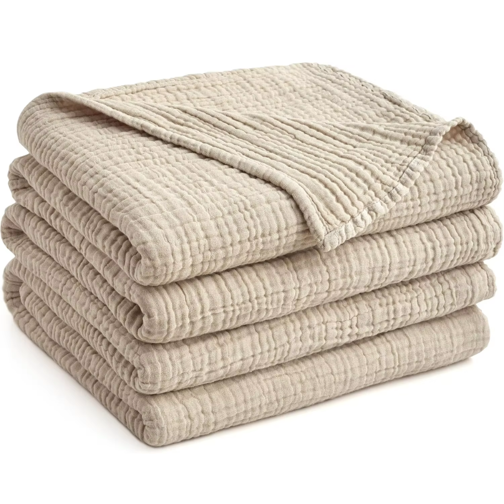 Sano Musselin Kuscheldecke Baumwolle - Leichte Wohndecke & Sofadecke für Sommer & Übergang