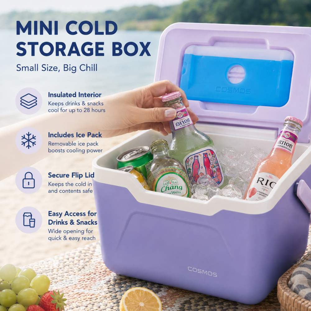 Tragbare 5,5L Mini-Kühlbox | Leichte Outdoor-Kühlbox mit Kühlakku für Camping, Picknick & Auto