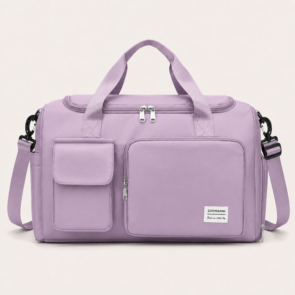 Große Reise- und Sporttasche mit Schuhfach | Faltbare Weekender-Tasche mit Schultergurt und mehreren Fächern