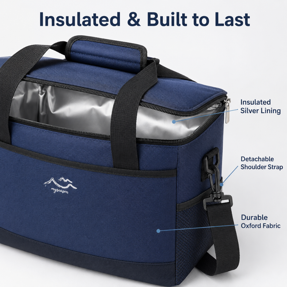 Thermotasche aus Oxford-Stoff Isolierte Picknicktasche mit Tragegriff und Schultergurt für Arbeit Outdoor Camping