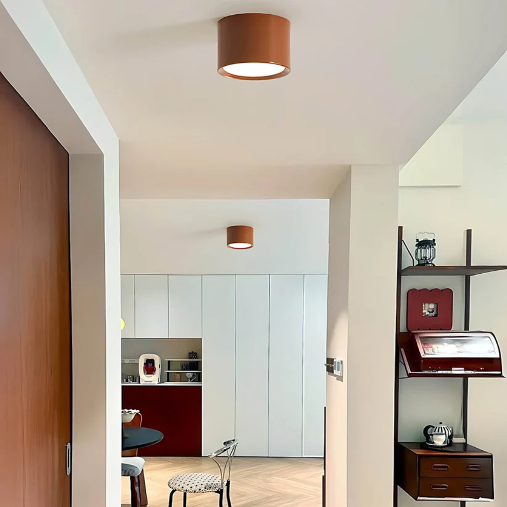 Zylindrische LED Aufbauleuchte im modernen Design - Effektive Spot-Deckenbeleuchtung für Wohnräume
