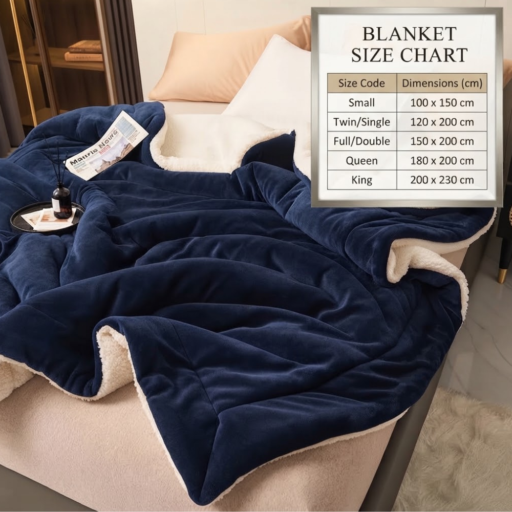Sherpa-Decke mit Flanell-Oberseite 100x150 bis 200x230 cm – Wärmende Wohndecke in zwölf Farben