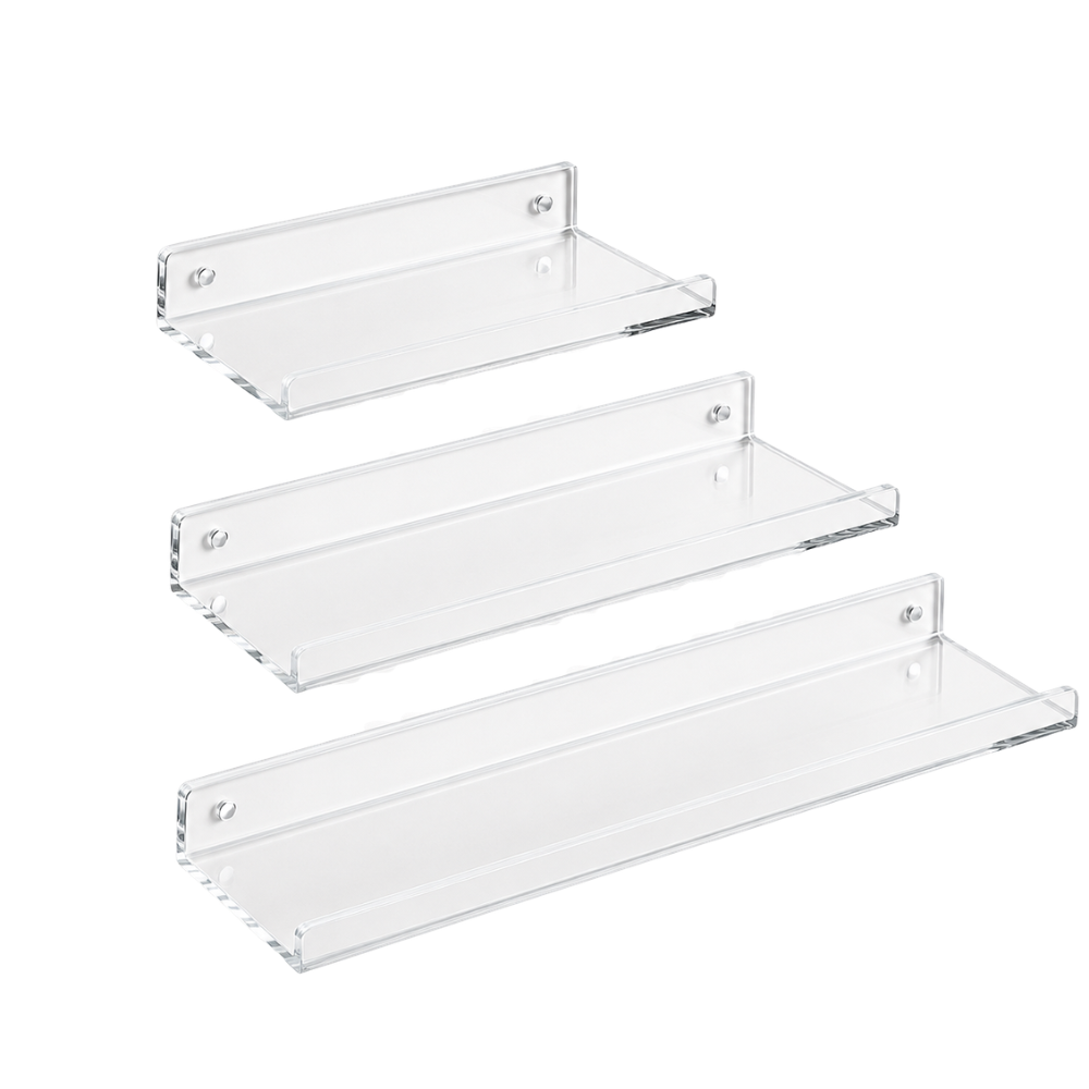 Selbstklebendes Acryl Wandregal ohne Bohren U oder L Form Wandablage in mehreren Farben und Größen