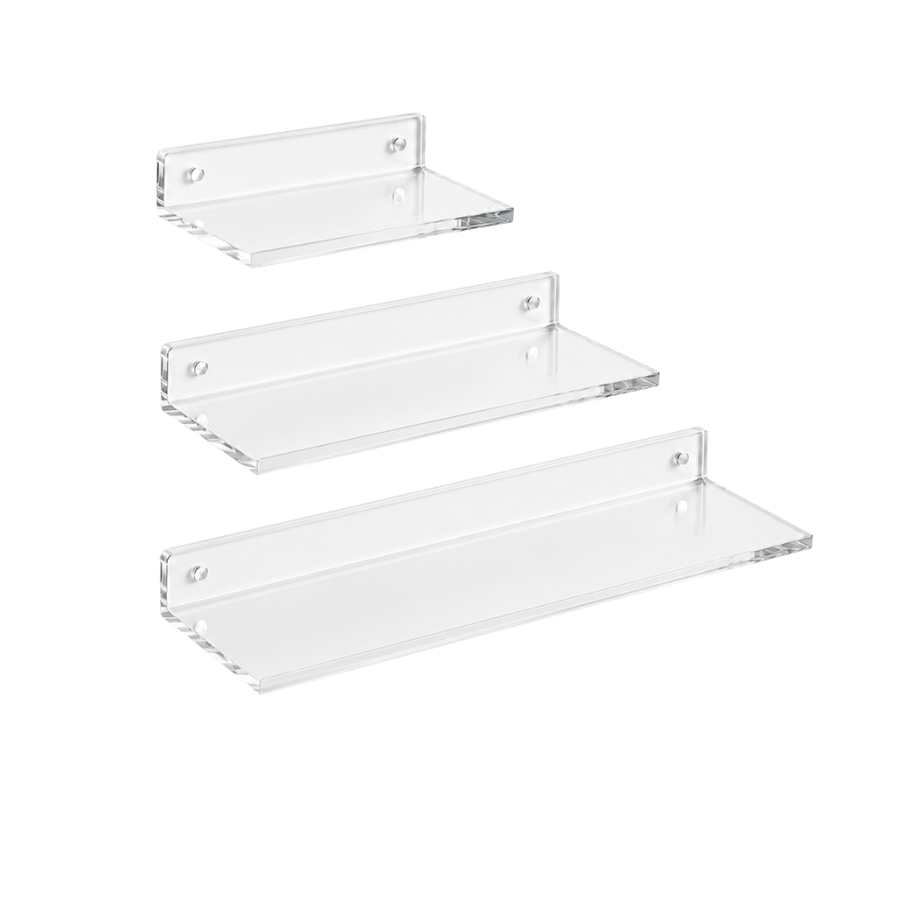 Selbstklebendes Acryl Wandregal ohne Bohren U oder L Form Wandablage in mehreren Farben und Größen