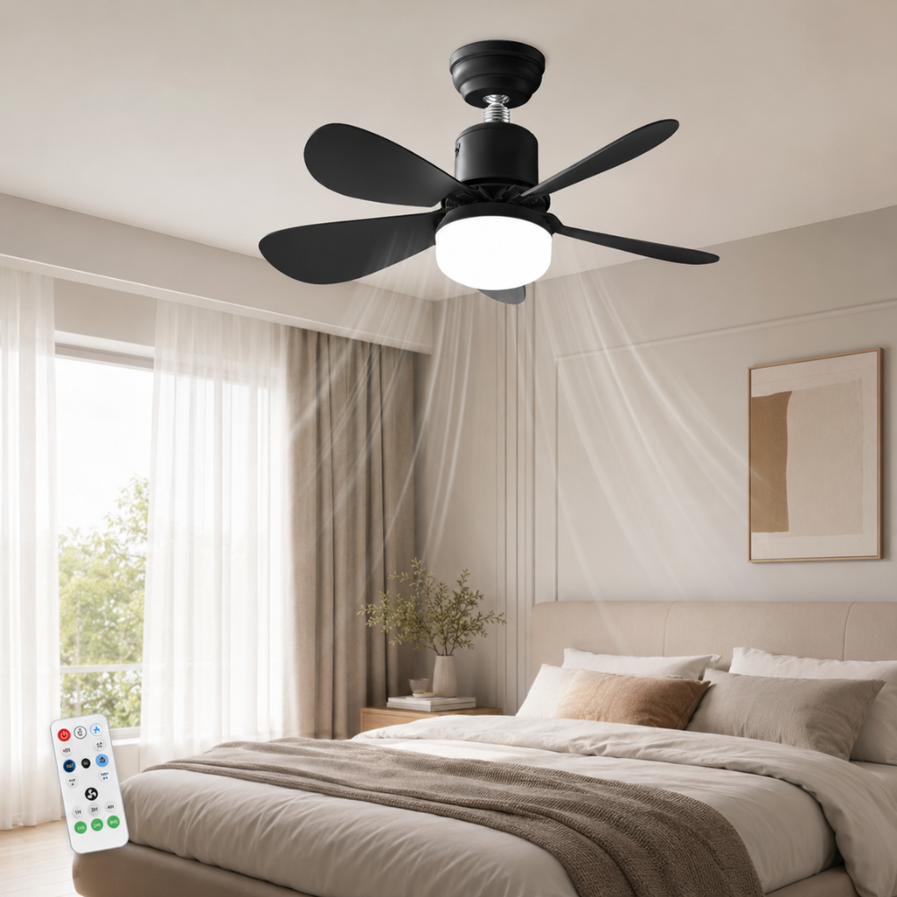 Deckenventilator mit Licht E27 LED Schraubfassung Fernbedienung 40W für Schlafzimmer Wohnzimmer