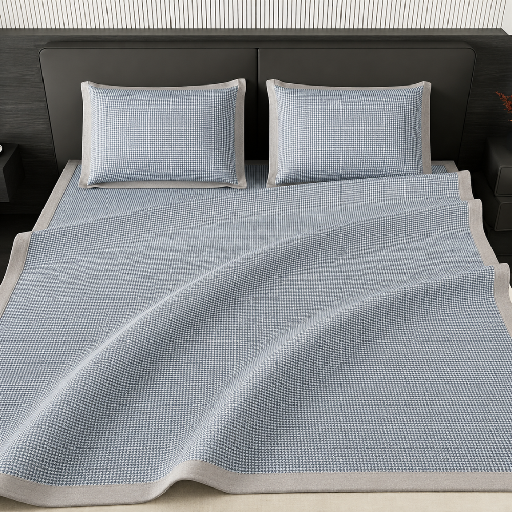 Atmungsaktiver Kühlender Matratzenschoner Set - Eisseidenfaser 180x200 für Sommerkomfort