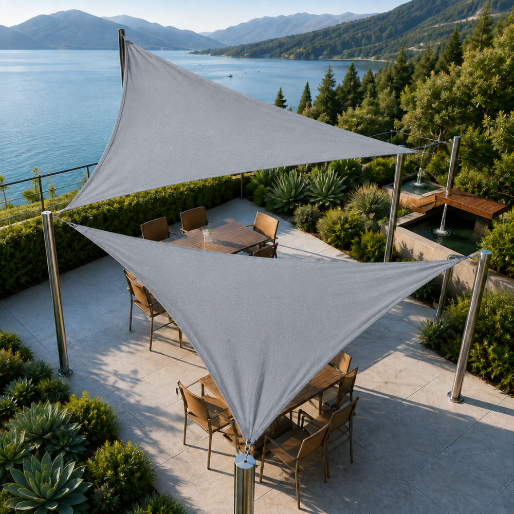 Dreieckiges Sonnensegel 300D Oxford-Gewebe – Robust & UV-Beständig – für Terrasse & Garten
