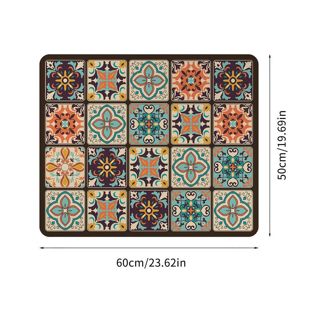Waschmaschinen Abdeckung mit Retro Mosaik Muster – Schutzmatte für Waschmaschine, Küche & Waschküche
