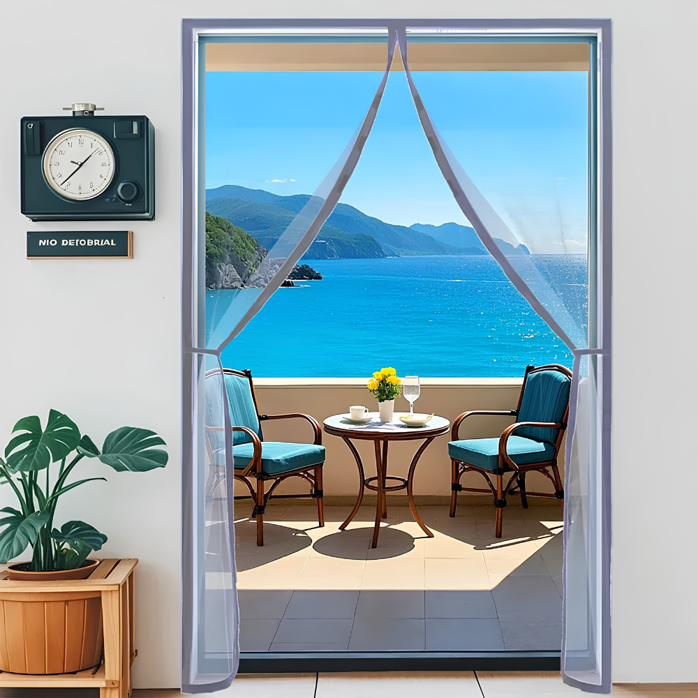Magnetic Mosquito Net Door ScreeMagnetischer Tür-Fliegengittervorhang | Selbstschließendes Moskitonetz für Türen mit feinmaschigem Insektenschutzn Customized Size Grey Invisible Mesh Summer Insect Proof Automatic Closing Curtain