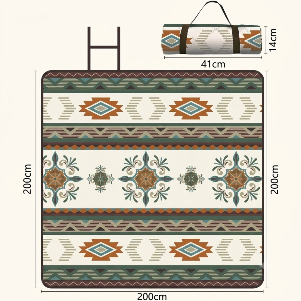 Wasserabweisende Picknickdecke 200 x 200 cm Faltbare Campingmatte aus Oxford-Gewebe mit Tragegurt für Strand und Outdoor