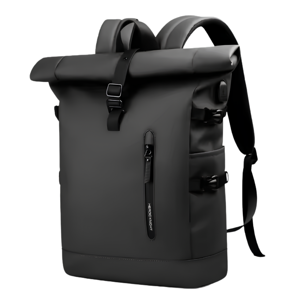 Wasserdichter Roll-Top Reiserucksack für Herren - Großer 15,6” Laptop Rucksack mit USB-Anschluß