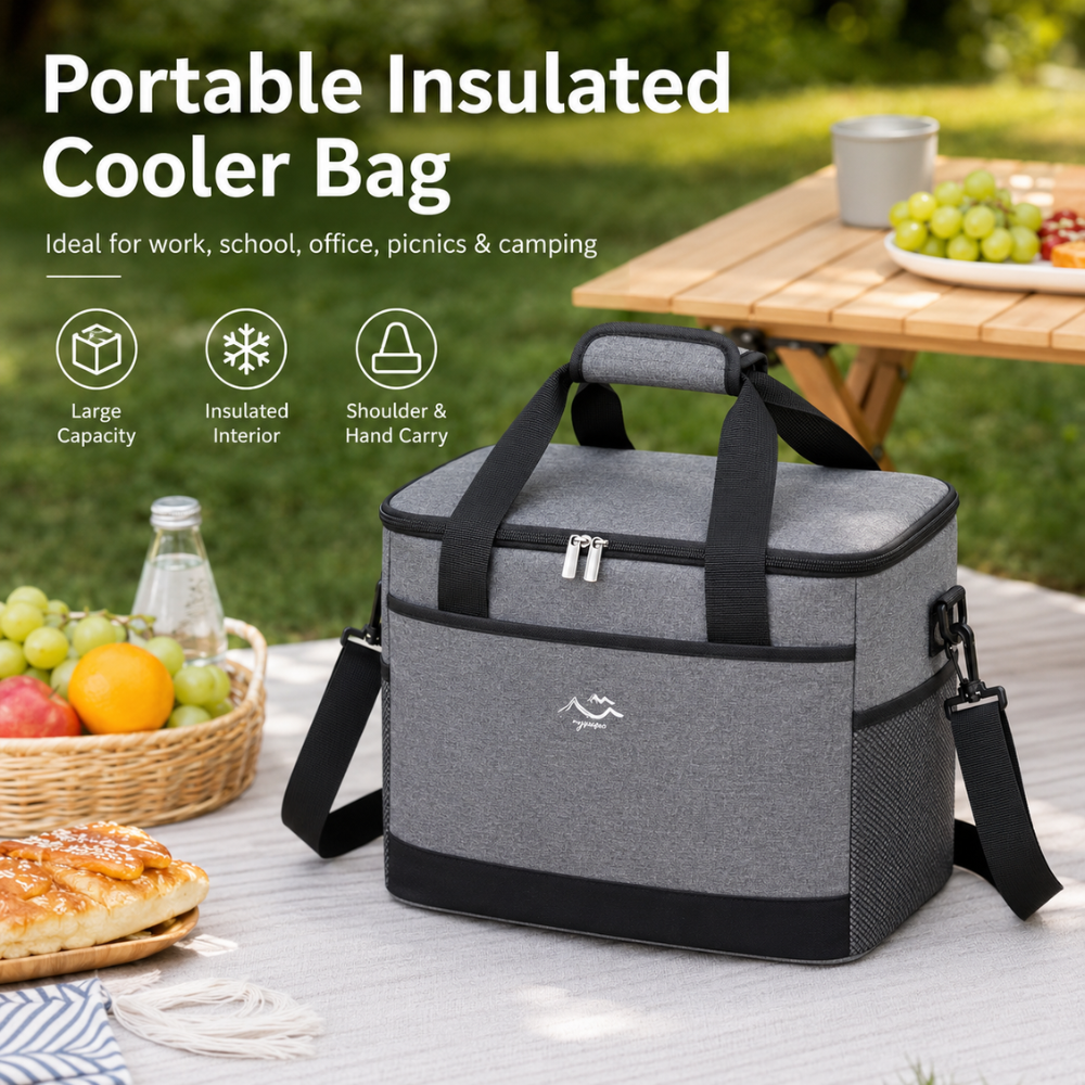 Thermotasche aus Oxford-Stoff Isolierte Picknicktasche mit Tragegriff und Schultergurt für Arbeit Outdoor Camping