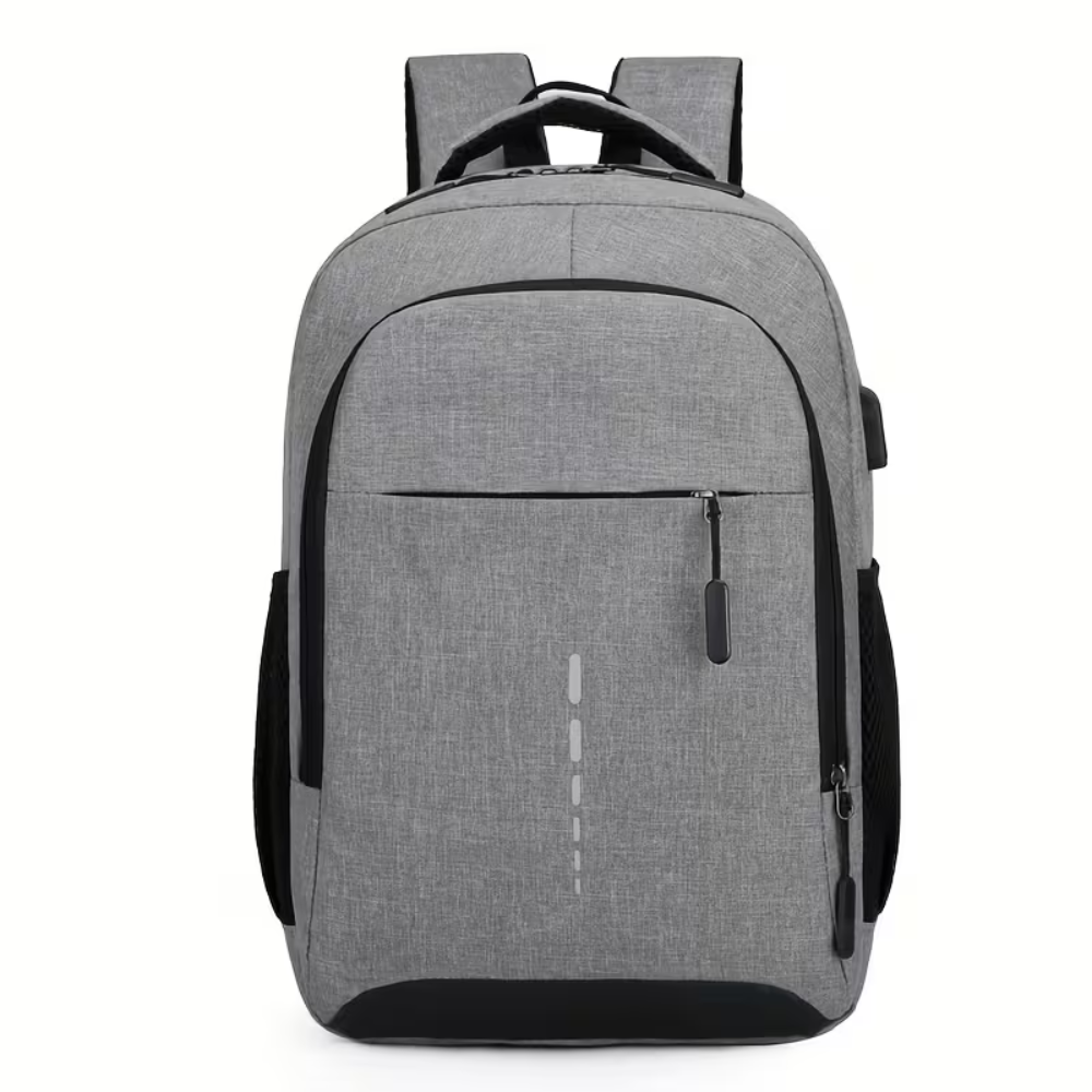 Wasserabweisender Laptop-Rucksack 44 × 30 × 13 cm – Schlanker Freizeitrucksack mit USB-Anschluss und Reflexstreifen