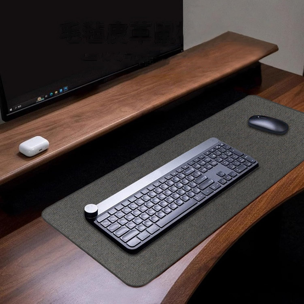Schreibtischunterlage & XXL Mauspad aus Baumwoll-Leinen-Mix – Rutschfeste Matte mit Gummibasis für Büro, Homeoffice, Schule & Gaming
