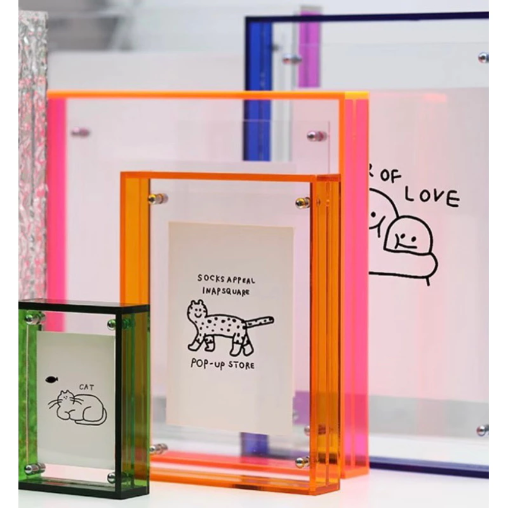 Moderner Acryl Bilderrahmen zum Aufhängen Transparenter Fotohalter für Wanddeko Wohnzimmer Schlafzimmer