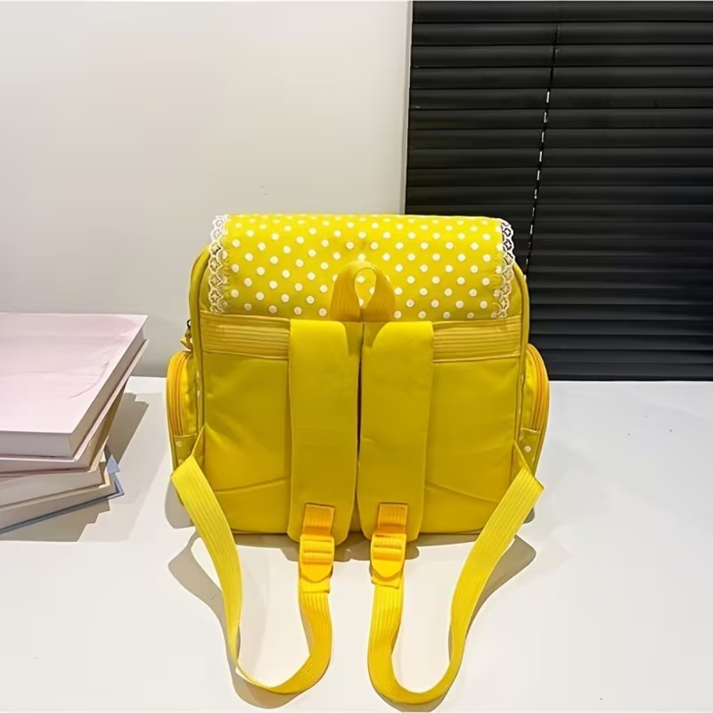 Kawaii Frucht-Tasche mit Stickerei – Kinderrucksack oder Kosmetiktasche mit Punkten für Schule, Reisen & Alltag