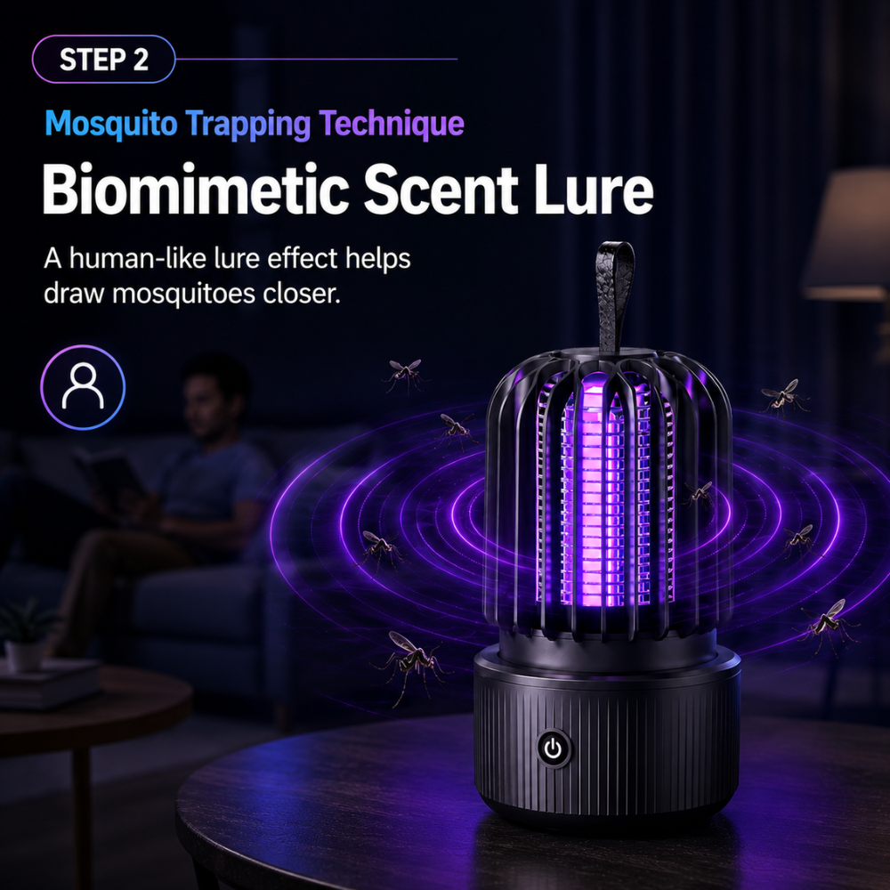 Wiederaufladbare Mückenlampe 2-in-1 – Elektrische UV Insektenfalle mit 1200mAh Akku für Zuhause, Terrasse & Camping