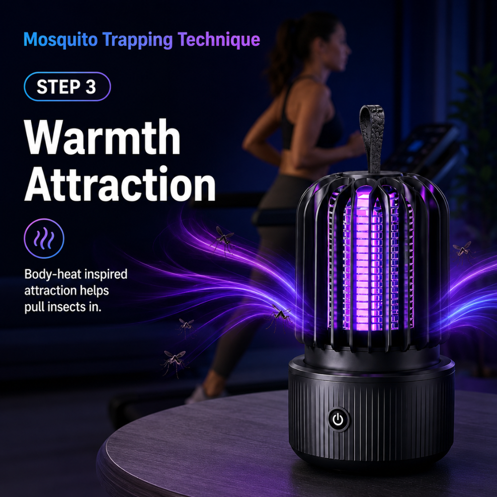 Wiederaufladbare Mückenlampe 2-in-1 – Elektrische UV Insektenfalle mit 1200mAh Akku für Zuhause, Terrasse & Camping