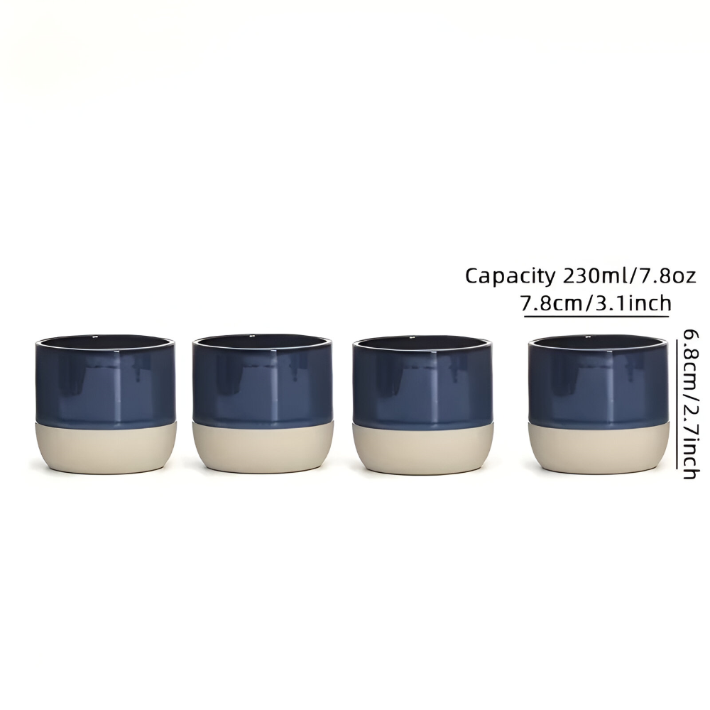 Keramik Kaffeetassen Set (230ml) – 4er Set Becher für Kaffee & Tee