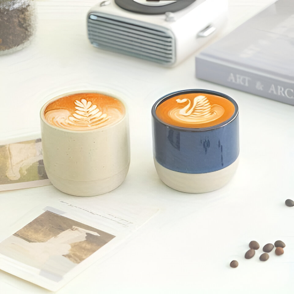 Keramik Kaffeetassen Set (230ml) – 4er Set Becher für Kaffee & Tee
