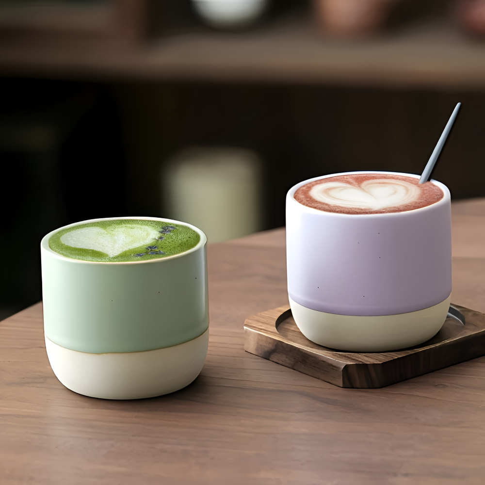 Keramik Kaffeetassen Set (230ml) – 4er Set Becher für Kaffee & Tee