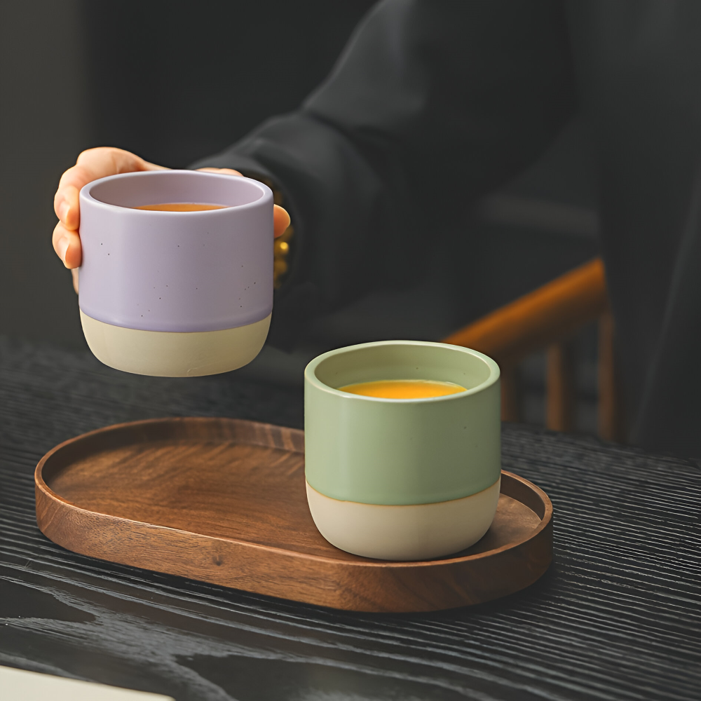 Keramik Kaffeetassen Set (230ml) – 4er Set Becher für Kaffee & Tee