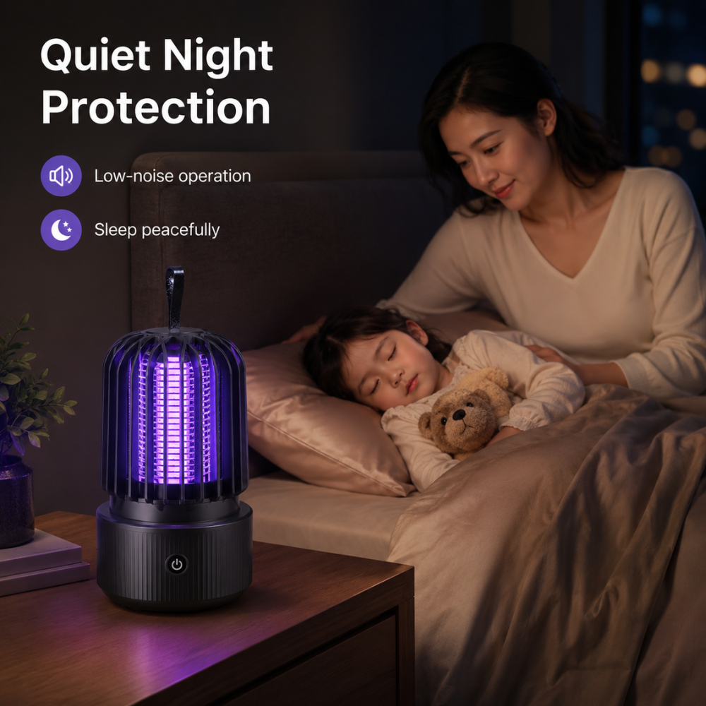 Wiederaufladbare Mückenlampe 2-in-1 – Elektrische UV Insektenfalle mit 1200mAh Akku für Zuhause, Terrasse & Camping