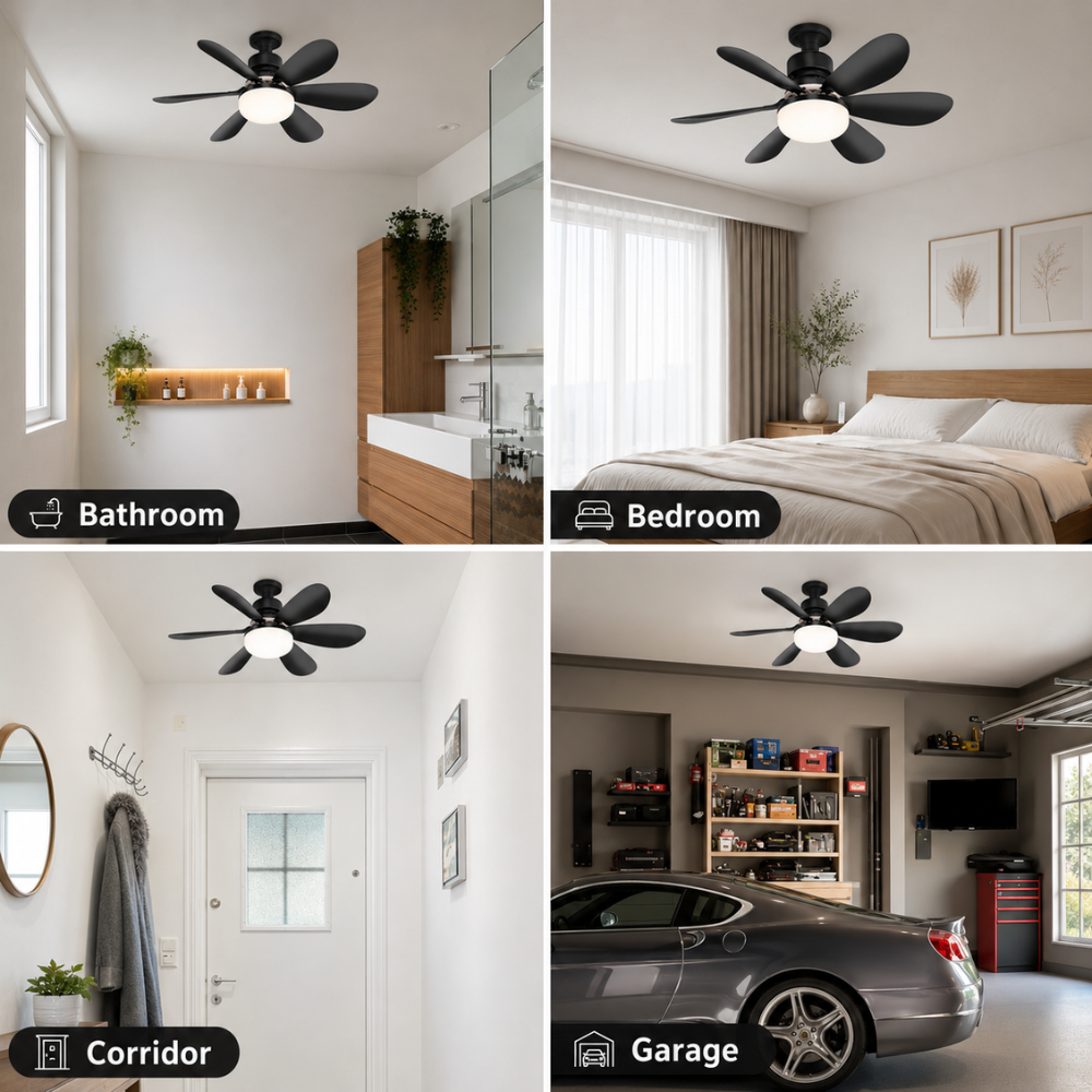 Deckenventilator mit Licht E27 LED Schraubfassung Fernbedienung 40W für Schlafzimmer Wohnzimmer