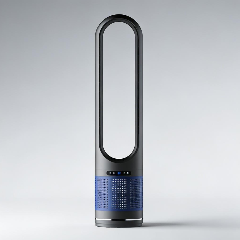 Leiser Turmventilator mit Fernbedienung & Timer – Flügelloser Standventilator mit WLAN-App und 8 Geschwindigkeiten