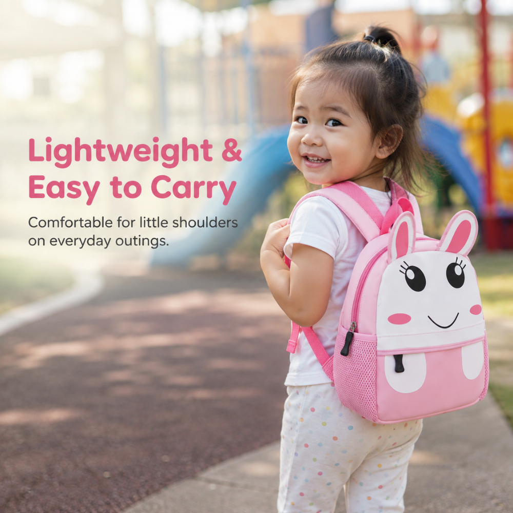 3D-Tier-Rucksack 21 × 8 × 26 cm – Leichter Kindergartenrucksack aus Polyester für 2–5 Jahre