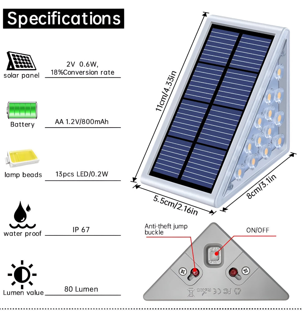 2/6 Pack Dreieckige Solarlampen Garten - IP67 Solarlicht - Gartendekoration Licht