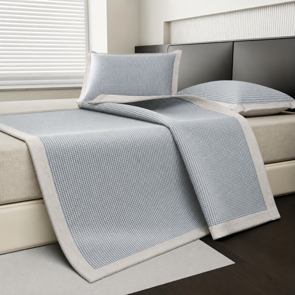 Atmungsaktiver Kühlender Matratzenschoner Set - Eisseidenfaser 180x200 für Sommerkomfort