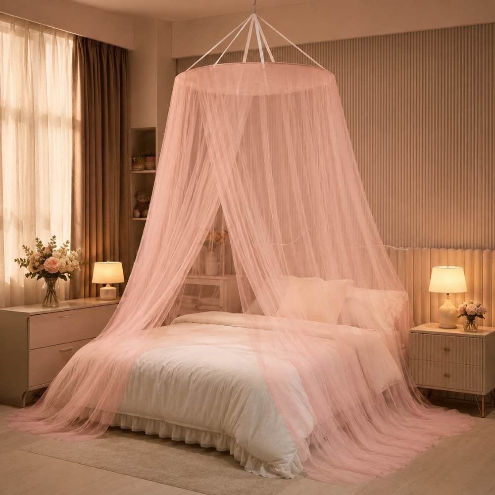 Prinzessin Betthimmel für Kinderzimmer – Dekorativer Moskitonetz Baldachin für Bett & Spielecke