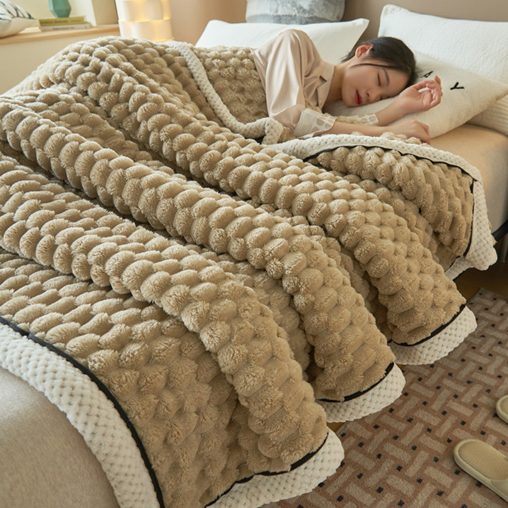 Flauschiges Sherpa-Plaid 120x200 bis 200x230 cm – Weiche Tagesdecke für Sofa und Schlafzimmer