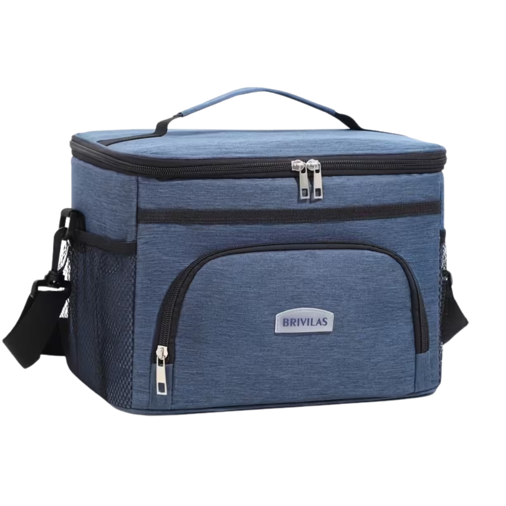 Isolierte Kühltasche Lunchtasche aus Oxford-Stoff 22 x 29,5 x 21 cm mit Schultergurt für Arbeit Picknick Camping
