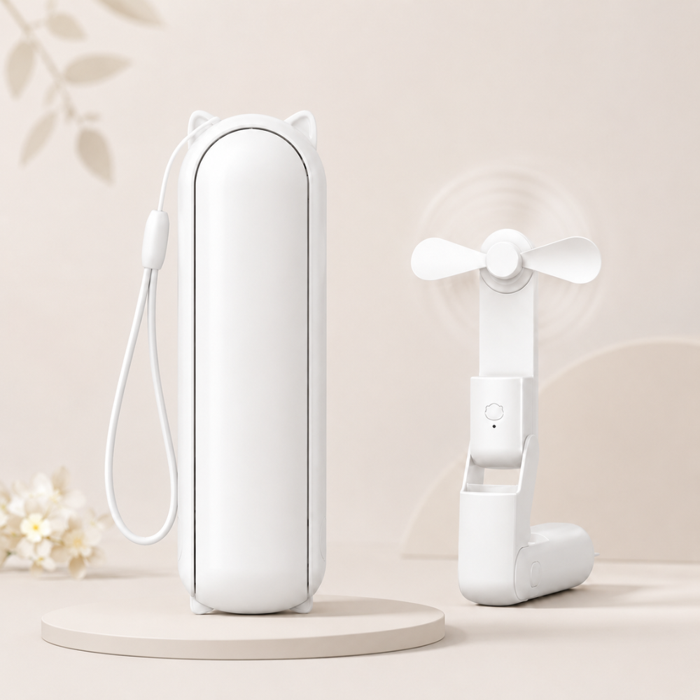 Kompakter faltbarer Handventilator – USB-Mini-Ventilator mit 3 Geschwindigkeitsstufen für Reisen, Büro und Make-up